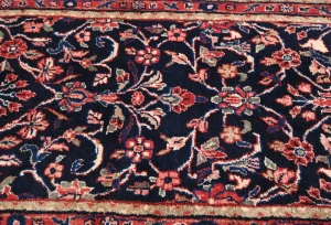 Vintage Dark Purple-navy Tribal 3X13 Hamedan Persian Runner Rug