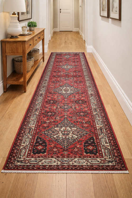 Vintage Red Tribal 2'8X10'5 Hamedan Persian Runner Rug