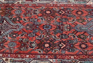 Vintage Red Tribal 2'8X10'5 Hamedan Persian Runner Rug
