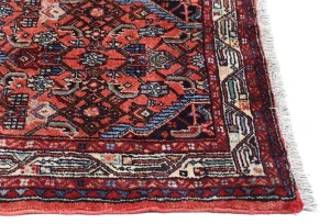 Vintage Red Tribal 2'8X10'5 Hamedan Persian Runner Rug