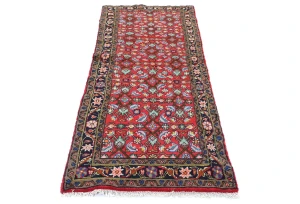 Vintage Red Tribal 2'4X6'3 Hamedan Persian Runner Rug