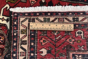 Vintage Red Geometric 2X8 Karajeh Persian Runner Rug