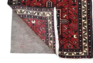 Vintage Red Geometric 2X8 Karajeh Persian Runner Rug