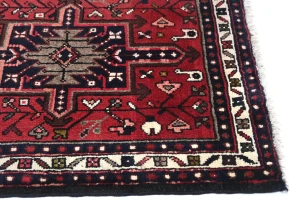 Vintage Red Geometric 2X8 Karajeh Persian Runner Rug