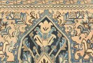 Semi Antique Light Salmon Floral 9'6X10'1 Heriz Persian Rug