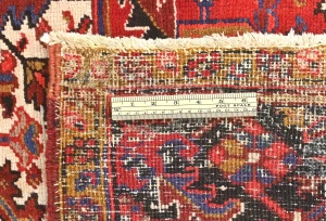 Vintage Red Floral 9'5 X 11 Heriz Persian Rug