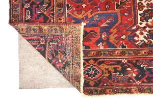 Vintage Red Floral 9'5 X 11 Heriz Persian Rug