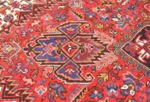 Vintage Red Floral 9'5 X 11 Heriz Persian Rug