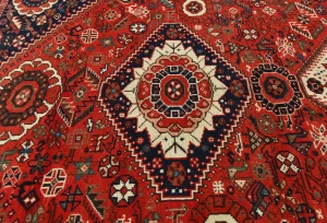 Semi Antique Scarlet Red Tribal 5'9X8'3 Shiraz Persian Rug