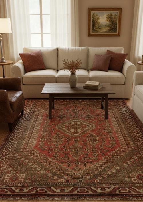 Semi Antique Muted Colors Tribal 5X8 Shiraz Persian Rug