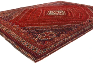 Vintage Red Tribal 7'6X10'2 Shiraz Persian Rug