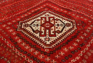 Vintage Red Tribal 7'6X10'2 Shiraz Persian Rug