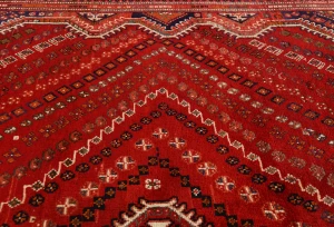 Vintage Red Tribal 7'6X10'2 Shiraz Persian Rug