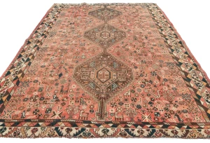Semi Antique Muted Colors Tribal 7'4X9'4 Shiraz Persian Rug