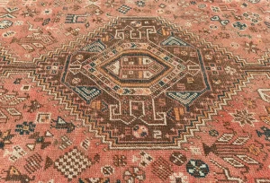 Semi Antique Muted Colors Tribal 7'4X9'4 Shiraz Persian Rug