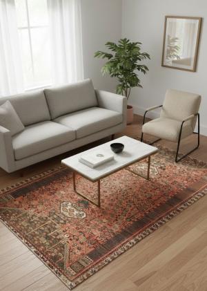 Semi Antique Red Tribal 5'6X8'0 Shiraz Persian Rug