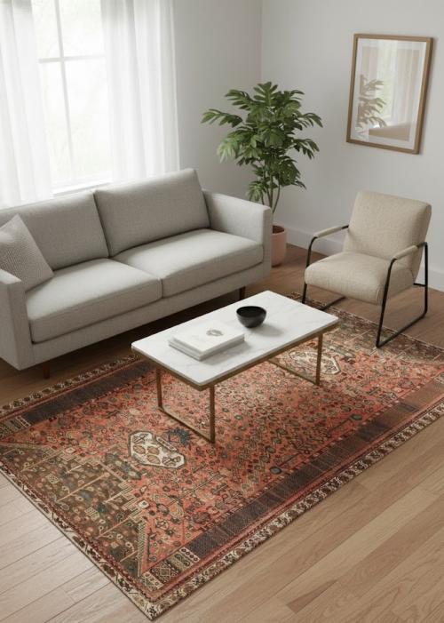 Semi Antique Red Tribal 5'6X8'0 Shiraz Persian Rug