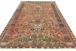 Semi Antique Red Tribal 5'6X8'0 Shiraz Persian Rug