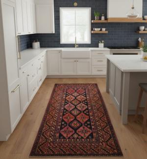 4'8 x 9'7 Hand Knotted Shiraz Tribal Persian Wool Runner Rug