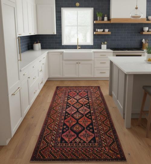 4'8 x 9'7 Hand Knotted Shiraz Tribal Persian Wool Runner Rug