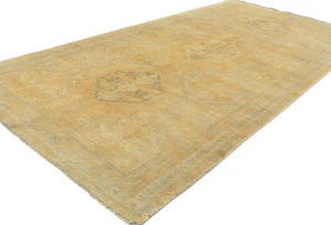 Vintage Muted Beige Tribal 5X9 Shiraz Persian Runner Rug