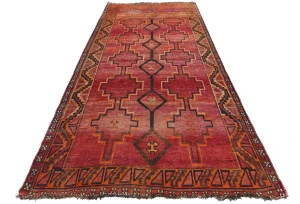 Vintage Purple Tribal 4'4X9'6 Shiraz Persian Runner Rug