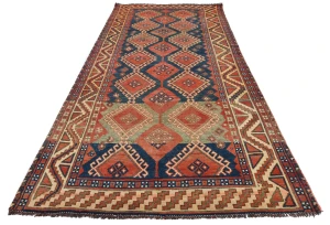 Vintage Red Tribal 4'4X9'3 Shiraz Persian Runner Rug