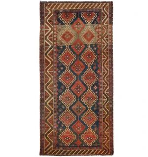 Vintage Red Tribal 4'4X9'3 Shiraz Persian Runner Rug
