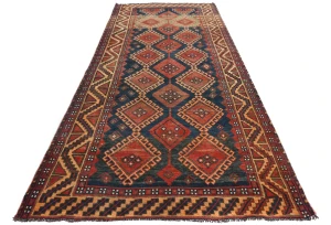 Vintage Red Tribal 4'4X9'3 Shiraz Persian Runner Rug