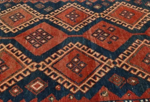 Vintage Red Tribal 4'4X9'3 Shiraz Persian Runner Rug
