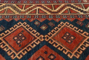 Vintage Red Tribal 4'4X9'3 Shiraz Persian Runner Rug
