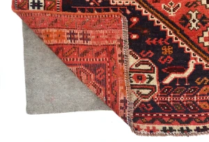 Vintage Red Tribal Geometric 5'9X7'2 Shiraz Persian Rug
