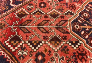 Vintage Red Tribal Geometric 5'9X7'2 Shiraz Persian Rug