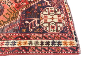 Vintage Red Tribal Geometric 5'9X7'2 Shiraz Persian Rug