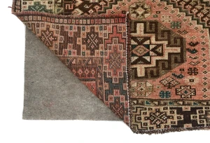 Semi Antique Dark Brown Tribal 5X8 Shiraz Persian Rug