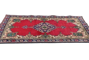 Vintage Red Traditional Floral 3X5 Tabriz Persian Rug