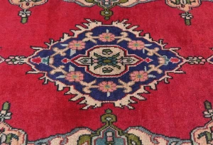 Vintage Red Traditional Floral 3X5 Tabriz Persian Rug
