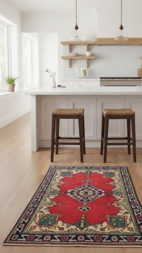 Vintage Red Traditional Floral 3X5 Tabriz Persian Rug