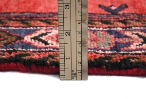 Vintage Red Geometric Tribal 3'5X5 Hamedan Persian Rug