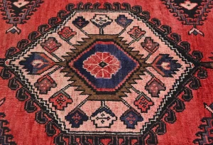 Vintage Red Geometric Tribal 3'5X5 Hamedan Persian Rug
