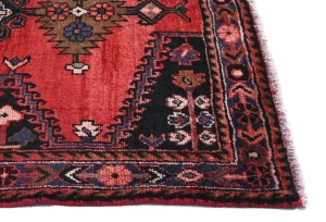 Vintage Red Geometric Tribal 3'5X5 Hamedan Persian Rug