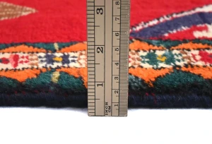 Vintage Red Geometric Tribal 3X4 Hamedan Persian Rug