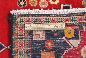 Vintage Red Geometric Tribal 3X4 Hamedan Persian Rug