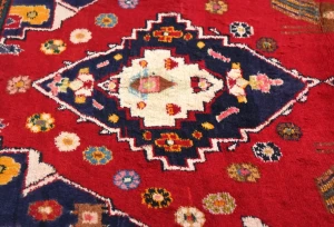 Vintage Red Geometric Tribal 3X4 Hamedan Persian Rug