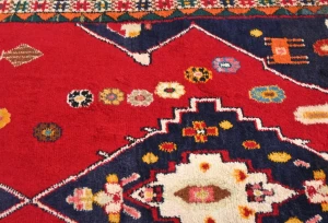 Vintage Red Geometric Tribal 3X4 Hamedan Persian Rug