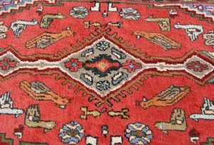 Vintage Red Geometric Tribal 3X5 Hamedan Persian Rug