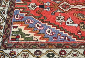 Vintage Red Geometric Tribal 3X5 Hamedan Persian Rug