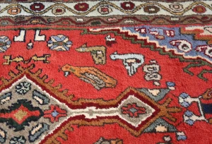 Vintage Red Geometric Tribal 3X5 Hamedan Persian Rug