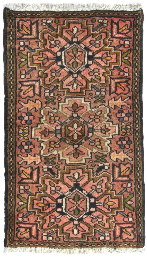 Semi Antique Rusty Pink Tribal 2X3 Karajeh Persian Rug
