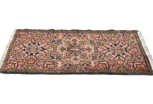 Semi Antique Rusty Pink Tribal 2X3 Karajeh Persian Rug
